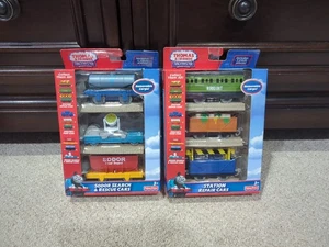 RARE! TRACKMASTER STATION REPAIR CARS BOX SET & SODOR SEARCH RESCUE Thomas Train - Picture 1 of 11