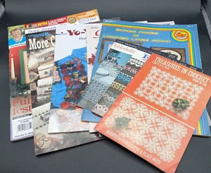 Lot of 8 Vintage Craft Crochet Cross Stitch Instruction Booklets - Picture 1 of 7