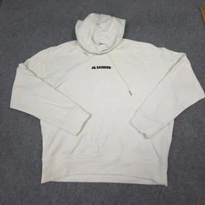 Jil Sander Jumper mens XSMALL white centre logo Hoodie Winter fleece Size XS - Picture 1 of 10