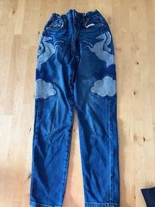 Mini Boden Unicorn and clouds applique jeans SZ 11 years. Adjustable waist - Picture 1 of 5