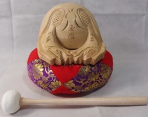 bwd2204 JAPANESE BUDDHIST MOKUGYO WOODEN FISH DRUM 15.5 cm WIDTH by GYOKUHO - Picture 1 of 12