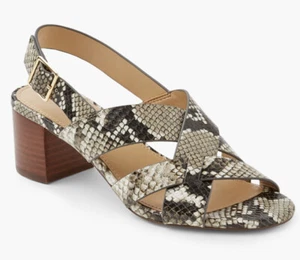 NEW $149 TALBOTS MIMI WOMEN 2 1/2” HEEL SHOE Sz 8 M SANDALS  STRAPS LEATHER Ne - Picture 1 of 21