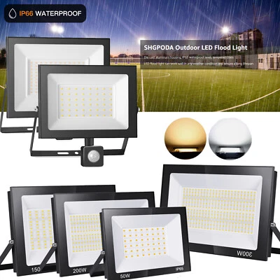 LED Fluter Strahler Außen mit Bewegungsmelder 10W 20W 30W 50W 100W 300W IP65 DHL - Bild 1 von 4