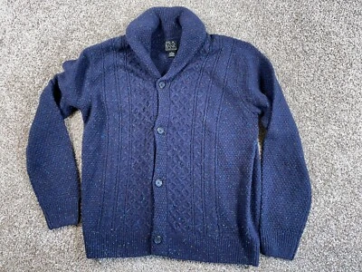 Jos. Cárdigan tejido azul oscuro grande con cuello de lana A Bank Donegal adulto Foto 1 de 4