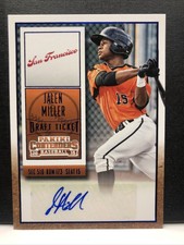 2015 Panini Contenders Draft Ticket Auto Blue Foil #17 Jalen Miller Braves