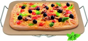 Pizza Stone with Rack – Rectangular Baking Stone for Oven | Free shipping - Picture 1 of 1