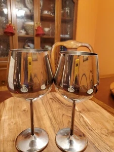 Paquete de 2 vasos de vino plateados - Imagen 1 de 12