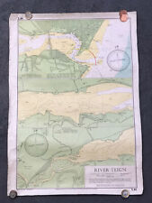 River Teign Admiralty Sea Chart Y43 (410mm X 580mm) - 1971 - Devon / Teignmouth