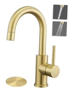 Gold Bathroom Faucet Bathroom Sink Faucet with Sprayer, RV Vanity Brushed Gold - Picture 1 of 7
