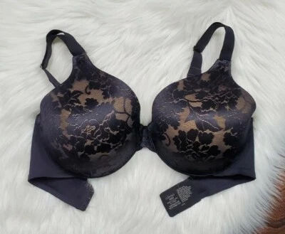 Sujetador de encaje negro cobertura completa Soma Vanishing Back talla 34DD Foto 1 de 4