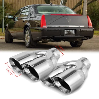 2 piezas Escape Doble Pared Punta 2.5" Entrada 3.5" Salida Soldada SS Para Cadillac DTs Foto 1 de 4