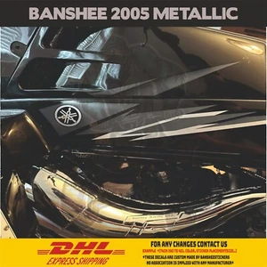 Yamaha Banshee 2005 calcomanías gráficas pegatinas metálicas plateadas negras guardabarros ¡NUEVO!! - Imagen 1 de 8