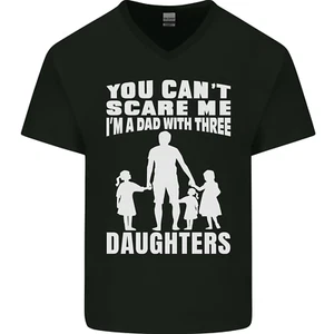 Dad with Three Daughters lustiges Vatertag Herren V-Ausschnitt Baumwolle T-Shirt - Bild 1 von 37