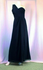 BILL LEVKOFF New Navy Blue Chiffon Long Women Formal Dress Size 8 - Picture 1 of 11