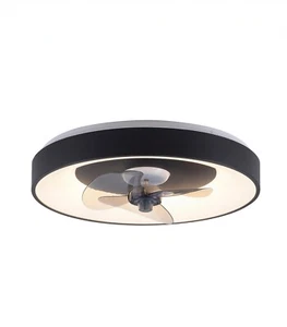 Just Light. VENIKA LED-Deckenlampe Ventilatorfunktion Dimmbar Schwarz Ø 48,6 cm - Bild 1 von 10