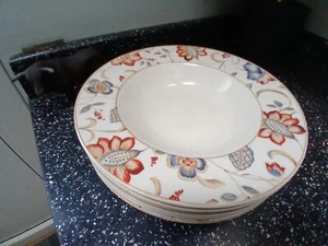 CHURCHILL JACOBEAN RIMMED SOUP PLATES X 6 - Picture 1 of 2