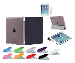 2x Für iPad 4 iPad 3 iPad 2 Smart Cover Case + 2x Back Schutz Hülle Tasche Folie - Picture 1 of 12