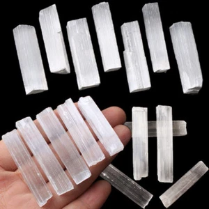 Natural Quartz Crystal Selenite Stick Wand White Gypsum Blades Obelisk Healing - Picture 1 of 9