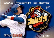 2012 Peoria Chiefs Multi-Ad #7 Ryan Cuneo Freehold New Jersey NJ Baseball Card