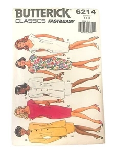 Vintage Butterick 6214 Pattern Dress Jacket Sizes 6 8 10 Fast And Easy UNCUT FF - Picture 1 of 2