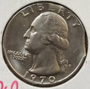 Planchetta tagliata ERRORE come nuova - 1970 D Washington Quarter - sembra AU - Foto 1 di 5
