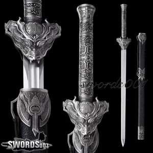 Han Dynasty Inspired Dragon Jian Handcrafted 1095 Carbon Steel Wushu Sword Sharp - Picture 1 of 14