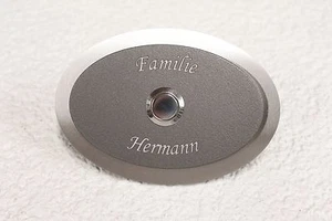 Klingelplatte Edelstahl 4 mm Sepia grau mit Laserbeschriftung Klingel Türklingel - Bild 1 von 2