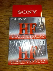 2 Stück Sony High Fidelity HF 90 Minuten Audio Aufnahme Leer Kassetten NEU - Bild 1 von 2