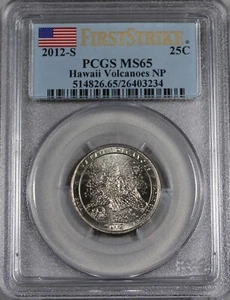 2012 S HAWAII VOLCANOES QUARTER NP PCGS MS65 FIRST STRIKE BUSINESS STRIKE MS 65 - Picture 1 of 2