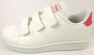 Adidas Advantage C Baskets Sneakers Enfant Fille FR 33 UK 1 US 1,5 Blanc Rose - Imagen 1 de 6