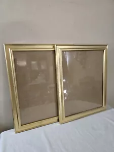 2er Set verzierte goldene Holz Bilderrahmen mit Glas Wandbild Galerie Shabby Chic - Bild 1 von 10