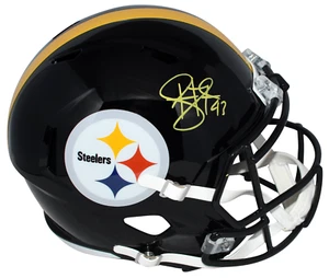CASCO TROY POLAMALU FIRMATO PITTSBURGH STEELERS FULL SIZE SPEED BECKETT - Foto 1 di 1