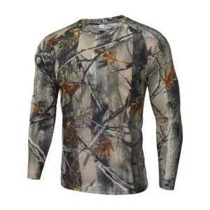Men's Spring Autumn Long-sleeved T-Shirt Bionic Camouflage Hunting Under-Shirt - Picture 1 of 35