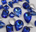 Mixed Shapes Sizes Crystal Royal Blue Rhinestone Settings Sew On Crystals Glass