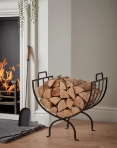 Iron Clay Iron Linear Log Basket - Black - RRP £175 - Picture 1 of 5