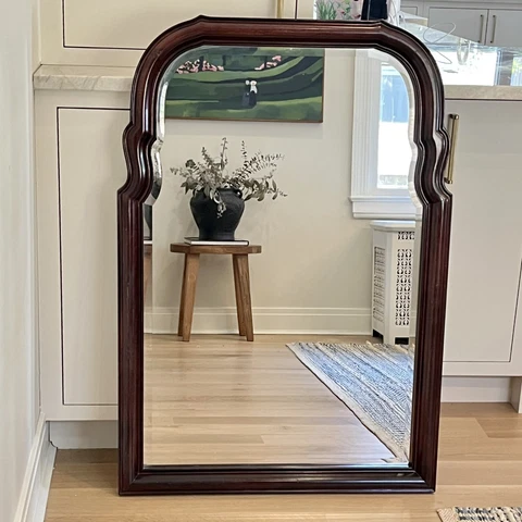 Ralph Lauren Queen Anne Style Mahogany Beveled Wall Mirror Cover
