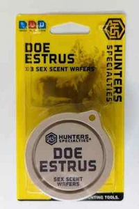 Hunter Specialties DOE ESTRUS Synthetic Cover Scent Wafers No Mess Pin On 3 Pack - Picture 1 of 3