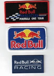 (3) Lot Red Bull Energy Drink Formula One F1 Racing Team Patch Iron / Sew-On - Picture 1 of 8