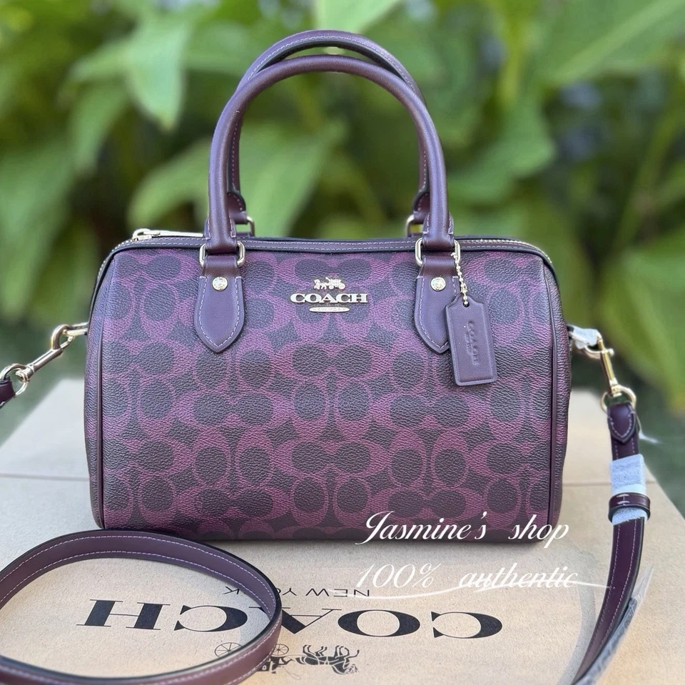 Coach Medium Rowan Satchel Bag In Signature Canvas CV961 Bright Jade