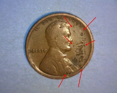 1917 年林肯中央 🌟 LAMINATION OBVERSE 🌟更好的日期🌟US 错误🌟出售🌟 — 第 1/3 张图片