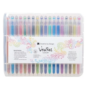 Veritas Gel Pen Set, 36 Pack Assorted Color Variety - 9 Metallic, 9 Water - Picture 1 of 4