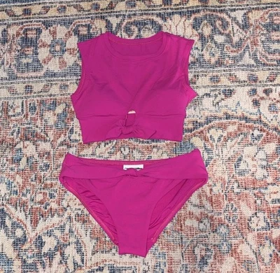 Robin Piccone Ava Tank Bikini Top + Olivia Bottoms In Pink SZ XS NWOT - Image 1 of 4