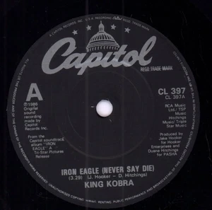 King Kobra/Jon Butcher Axis Iron Eagle/This Raging Fire 7" vinyl UK Capitol 1986 - Imagen 1 de 2