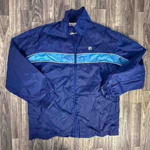 Fila Navy & Light Blue Colorblock Windbreaker Jacket Full Zip - Picture 1 of 4