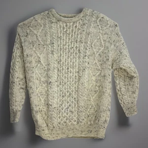 Suéter Aran Crafts Donegal Para Hombres XL Crew Pescador Lana Crema Moteada - Imagen 1 de 7