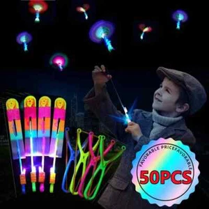 Neu 15/10/5 Stck. Erstaunliches Licht Spielzeug Pfeil Fliegen LED Licht Spielzeug Gummiband Katapult - Bild 1 von 6