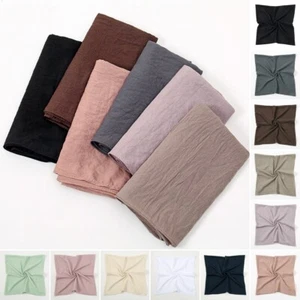 Crinkle Solid Square Scarf Muslim Frau Hijabs Stirnband Islamic Turban 90*90cm - Bild 1 von 25