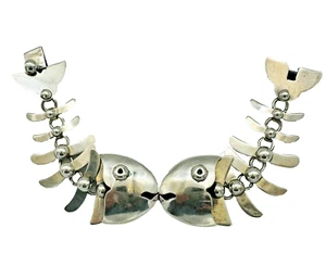 Vintage 950 Mexican Sterling Silver Plateria Daniela Taxco Fish Bracelet - Picture 1 of 4