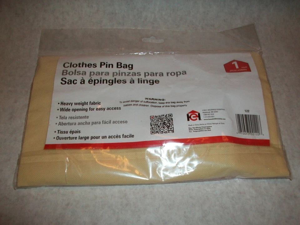 House Hold Essentials Clothespin Bag - Tan color.  NEW in package. Ships FREE - Image 1 of 1