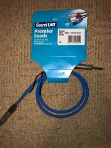Premium 1m 1/4" Patch Lead Jack to Jack Neutrik Straight ELV Cable Blue - Picture 1 of 1
